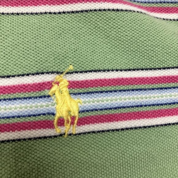 Polo Ralph Lauren Polo Shirt Green Pink Stripe Men's 4XB Big Rugby Golf Pastel - Picture 4 of 10